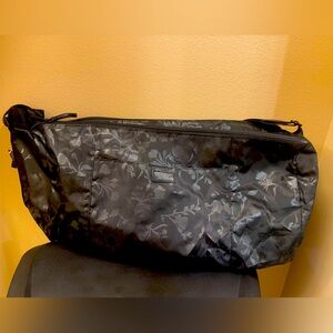 Victoria's Secret Black Floral Flower Duffel Bag